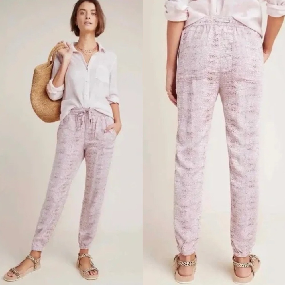 Anthropologie Orana Joggers in Pink Reptile Print Size MP